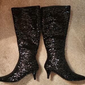Impo Namora Black Sequin Heeled Boots